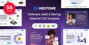 HexTone - Software, SaaS & Startup Tailwind CSS Template by DSAThemes