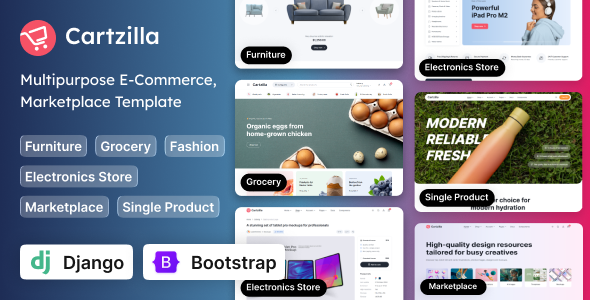 Cartzilla - Django Multipurpose E-Commerce Template by coderthemes