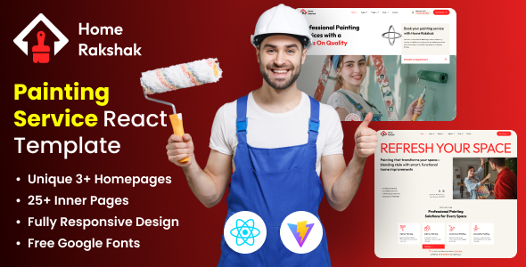 Painting Service React Template - Home Rakshak by The_Krishna