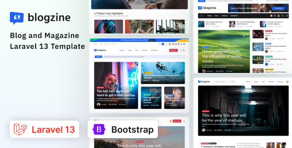 Blogzine - Laravel 13 Blog & Magazine Template by Stackbros