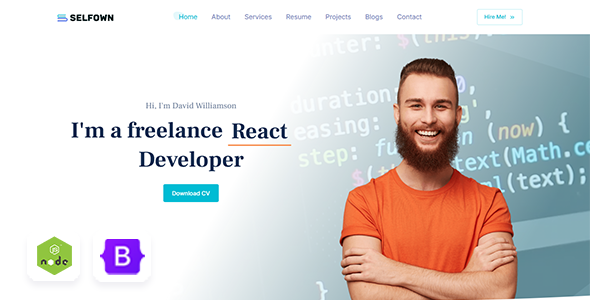 Selfown - NodeJs Personal Portfolio Template by Mannat-Themes