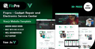 Fixpro – Electronics Repair Service Vue.js Template by weblayout