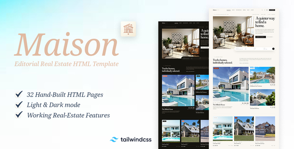 Maison - Editorial Luxury HTML Real Estate Template by WebCodingPlace