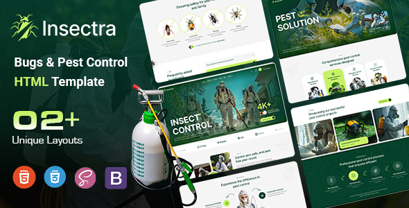 Insectra - Bugs & Pest Control HTML Template by thimshop