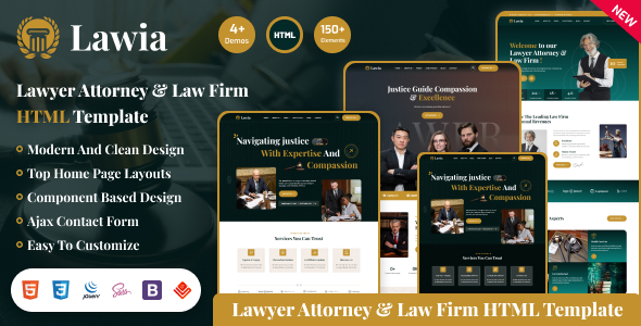 Lawia – Lawyer & Attorney HTML Template by vecuro_themes