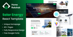 Renewable Solar Energy Service React Template - Home Rakshak by DelicateThemes