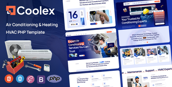 Coolex - Air Conditioning HVAC PHP Template by KodeSolution