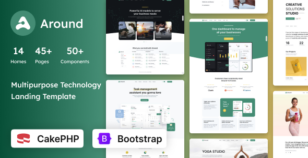 Around - SaaS, Startup & Technology CakePHP Landing Template by themesdesign