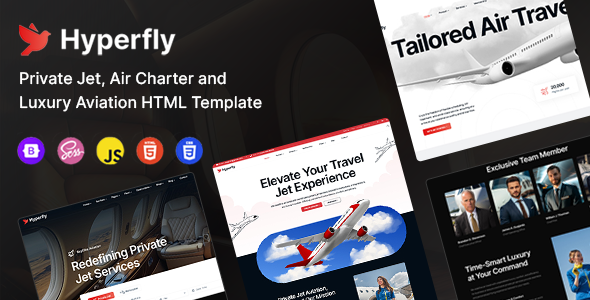 HyperFly – Private Jet Charter & Aviation HTML Template by bracketweb