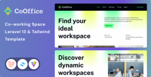 CoOffice - Coworking Space Website Laravel 13 & Tailwind CSS 4 Template by Unifato