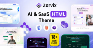 Zorvix - SaaS & AI Startup HTML Template by designingmedia