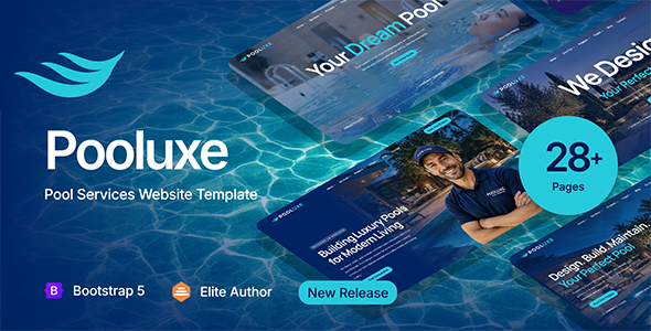Pooluxe - Pool Services HTML Template by designesia