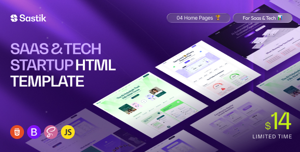 Sastik - SaaS & Tech Startup HTML Template by XpressBuddy