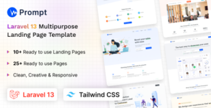 Prompt - Tailwind CSS & Laravel 13 Multipurpose Landing Template by coderthemes