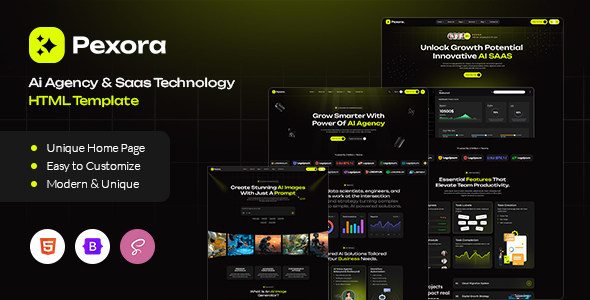 Pexora - Ai Agency & Saas Technology HTML Template by pus_infotech