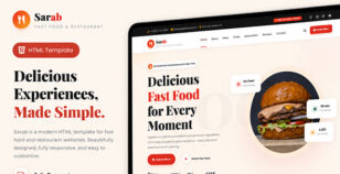 Sarab - Fast Food & Restaurant HTML Template by jannat_themes