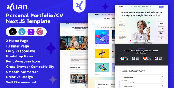 Xuan – Personal Portfolio/CV Next JS Template by themes_studio