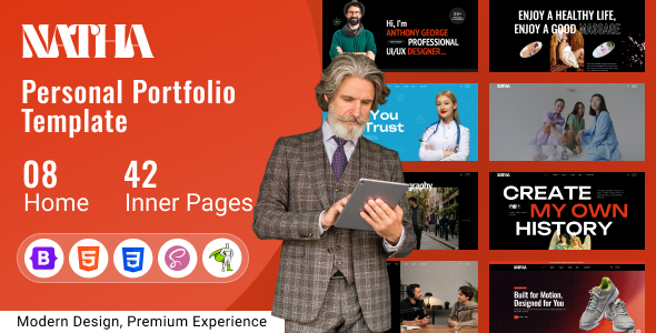 Natha – Personal Portfolio HTML Template by AlifTheme