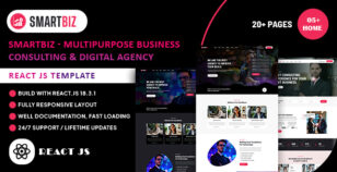 Smartbiz - Multipurpose Business Consulting & Digital Agency React JS Template by scriptfusions