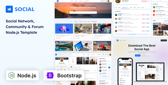 Social - Nodejs Network & Community Template by Stackbros