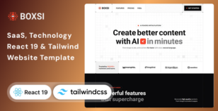 Boxsi - AI Agency, SaaS, Technology React 19 & Tailwind CSS 4 Website Template by Unifato