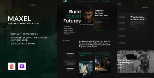 MaXel - Web Development & Portfolio Html Bootstrap Template by Fox_Creation