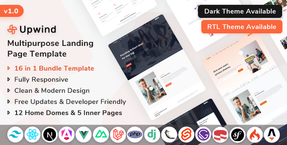 Upwind - Multipurpose Landing Template by ShreeThemes