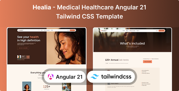 Healia - Medical Healthcare Angular & Tailwind CSS Website Template by Unifato