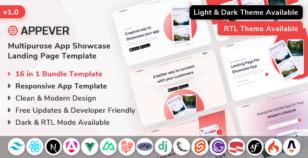 Appever - Multipurpose App Landing & Showcase Template by ShreeThemes