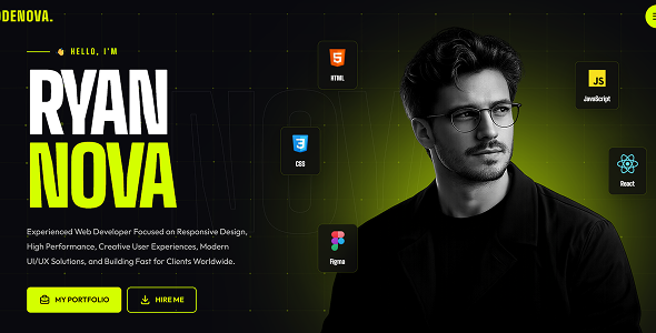 Codenova Personal Portfolio HTML Template by _DesignDynamo