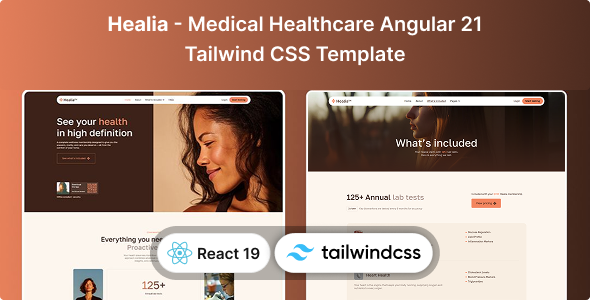Healia - Medical Healthcare React 19 & Tailwind CSS Website Template by Unifato