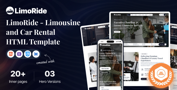 LimoRide - Limousine and Car Rental HTML Template by siddhiinfosoft