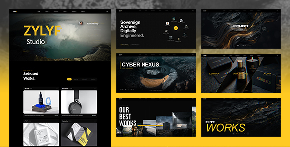 Zylyf – Premium Brutalist Portfolio & Agency HTML Template by ThemeGuri