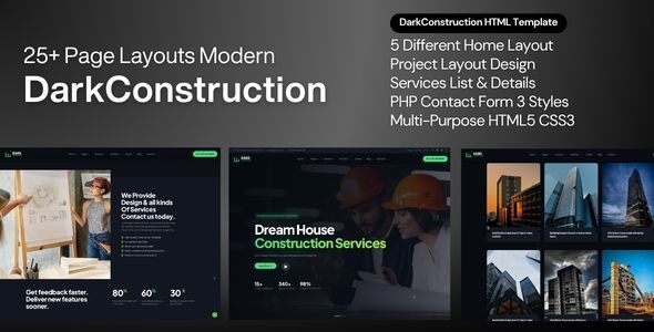 DarkConstruction – Building & Construction Multi Purpose Template by ThemeIoan
