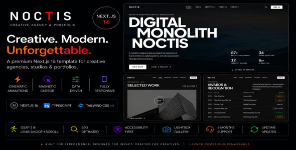 Noctis - Creative Agency & Portfolio Next.js Template by bhplugin