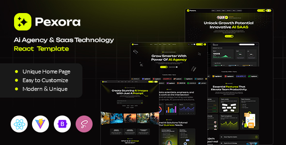 Pexora - Ai Agency & Saas Technology React Template by pus_infotech