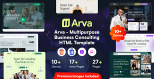 Arva - Multipurpose Business Consulting  HTML Template by VikingLab