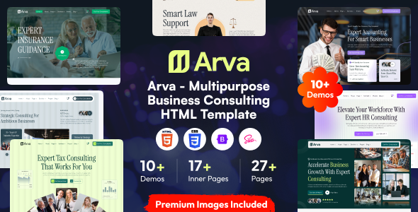 Arva - Multipurpose Business Consulting  HTML Template by VikingLab