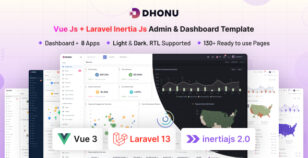 Dhonu - Vue + Laravel Inertia Js Admin Dashboard Template by coderthemes