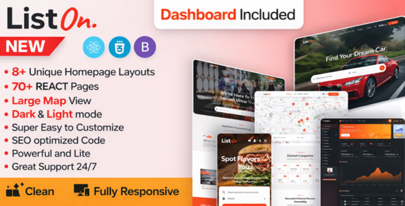 ListOn - Directory & Listing React Template by easital_tech