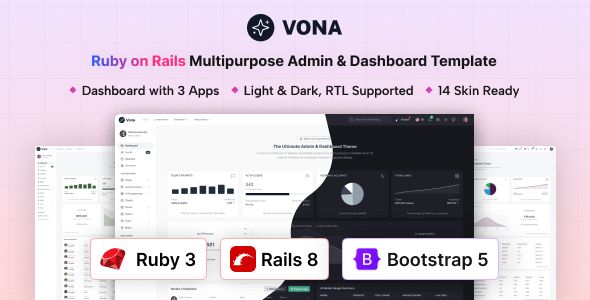 Vona - Ruby on Rails Multipurpose Admin & Dashboard Template by coderthemes