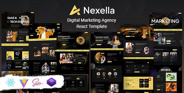 Nexella - Digital Marketing Agency React Template by KodeSolution