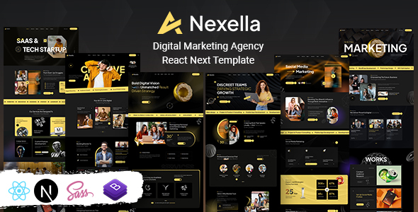Nexella - Digital Marketing Agency React Next Template by KodeSolution