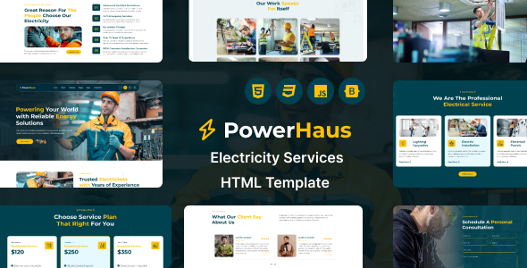 Powerhaus - Electricity Services HTML Template by zcubethemes