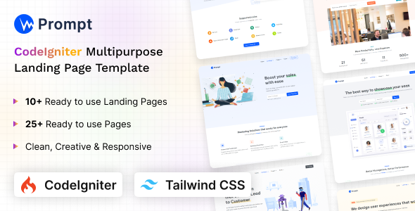 Prompt - Modern & Multipurpose CodeIgniter Tailwind CSS Template by themesdesign