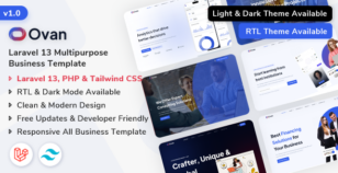 Ovan - Laravel 13 Multipurpose Business & Corporate Template by ShreeThemes