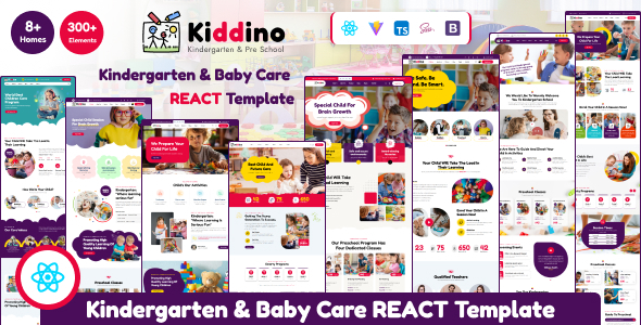 Kiddino – Kids, School & Kindergarten React JS Template by vecuro_themes