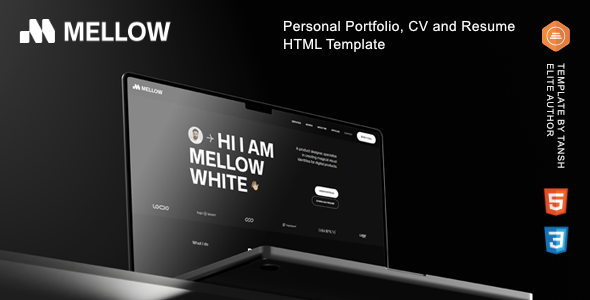 Mellow - Personal Portfolio HTML Template by tansh