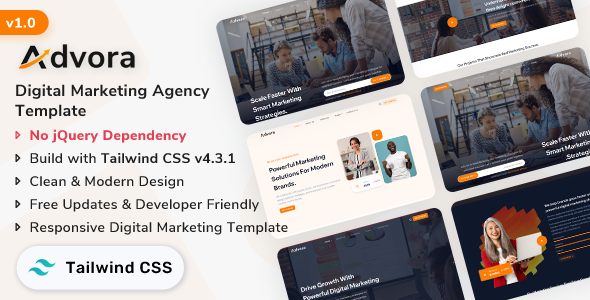 Advora - Digital Marketing Tailwind CSS Tamplate by ShreeThemes