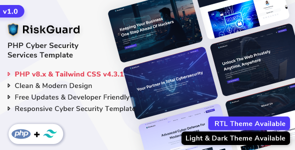 RiskGuard - Cyber Security PHP Template by ShreeThemes